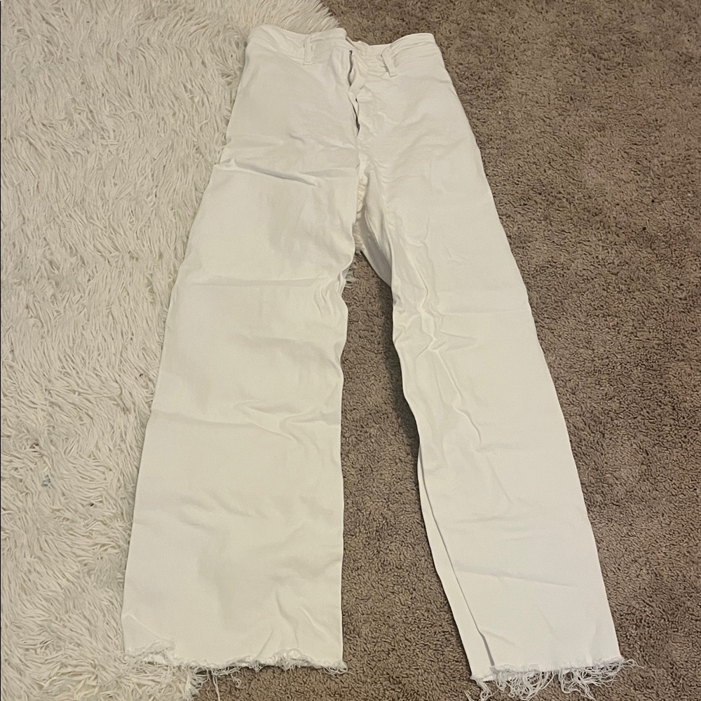 Zara Women's Cream Flare Jeans